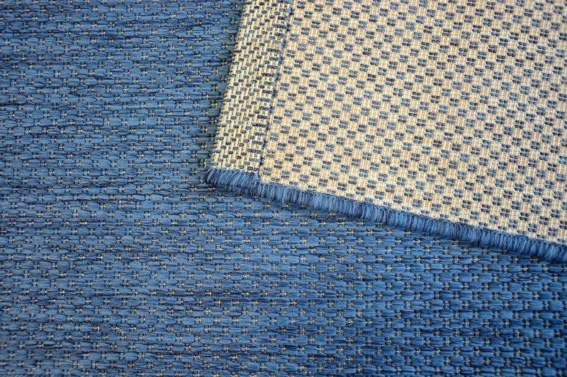 styldomova Šnúrkový koberec sizal flat 48663/330 hladký modrý