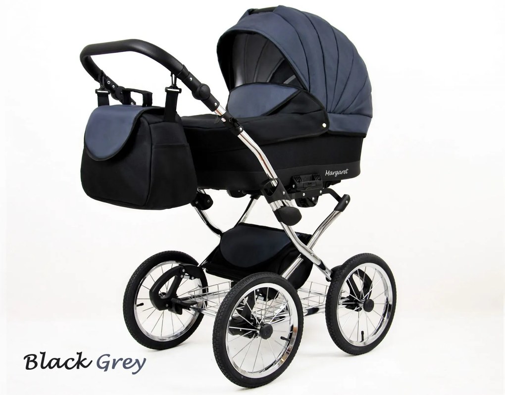 Kombinovaný kočík Raf-pol BABYLUX Margaret - Black grey (3-kombinácia)