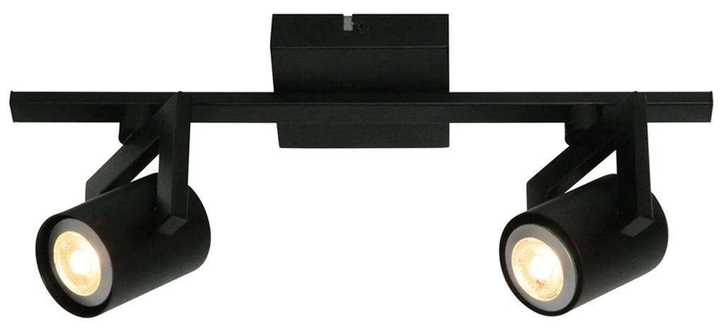 Moderné svietidlo ValvoLED, čierne, 2-plameňové