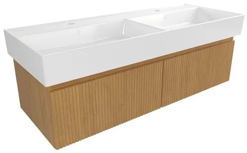 Kúpeľňová skrinka s umývadlom SAT Evolution 118x30x44, 5 cm dub medový mat SATEVO120DMU2