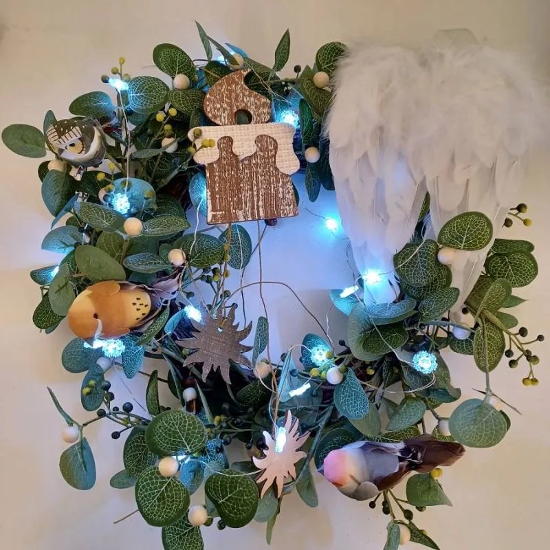 DECOLED LED světelný řetěz na baterie vločky, ledově bílá, 20 diod, 2,3 m