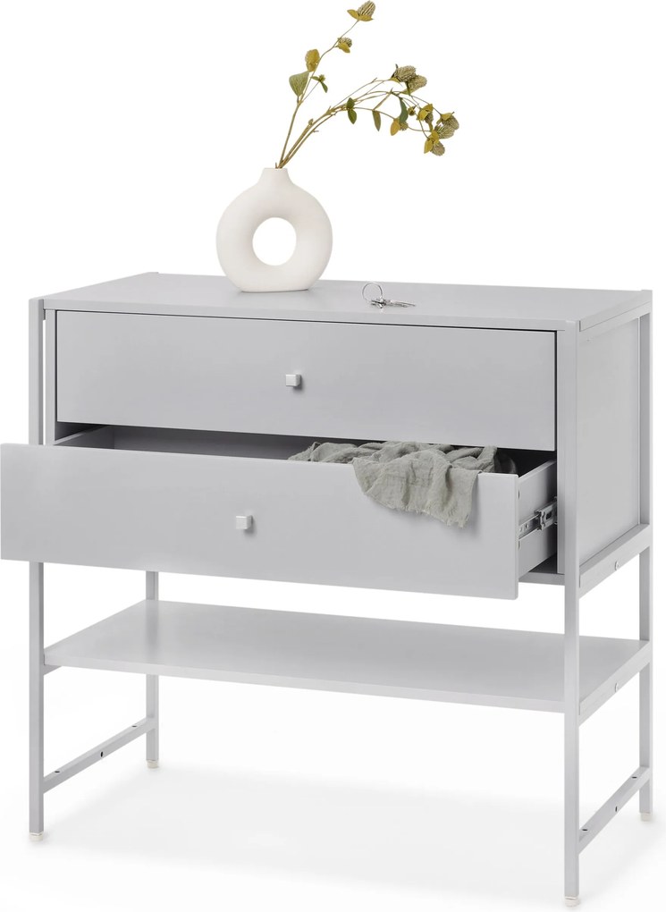 Komoda »GRADE« s 2 zásuvkami, sivá