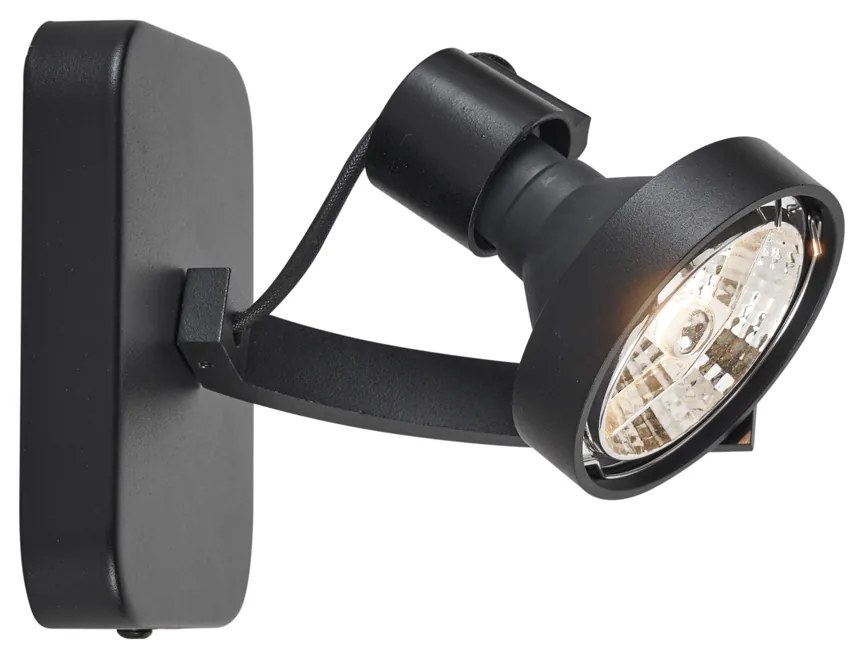 Dizajnový stropný reflektor čierny GU10 70 mm otočný a naklápací - Vo