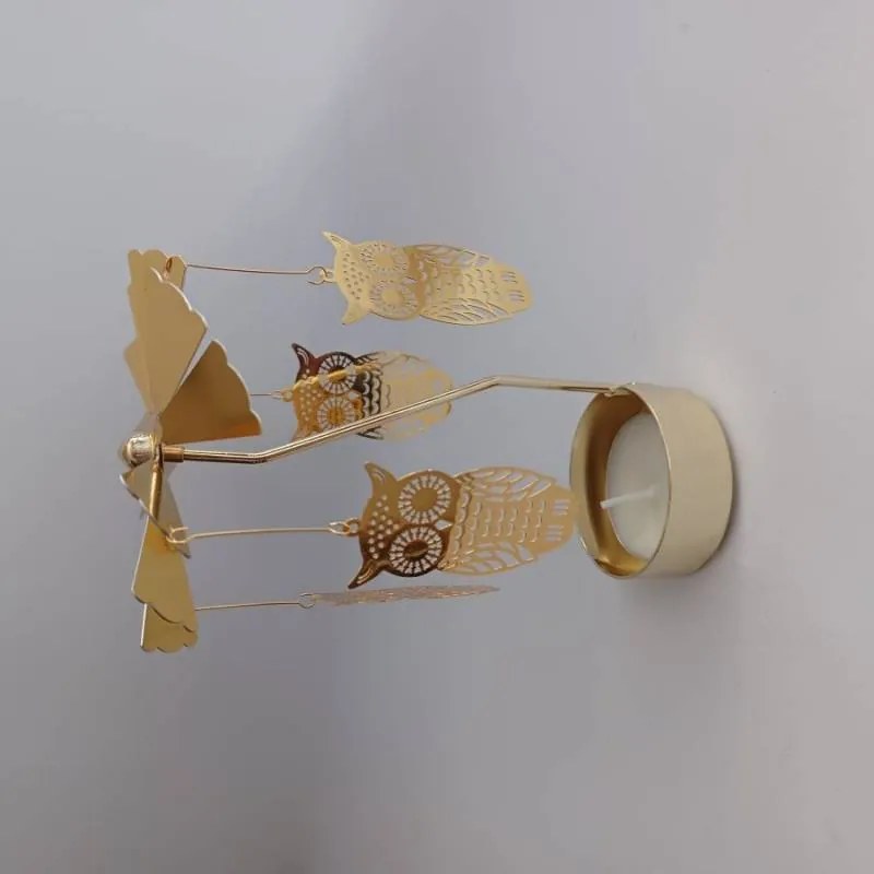 DECOLED Anjelské zvonenie, 8 x 13 cm, sovy, zlatá