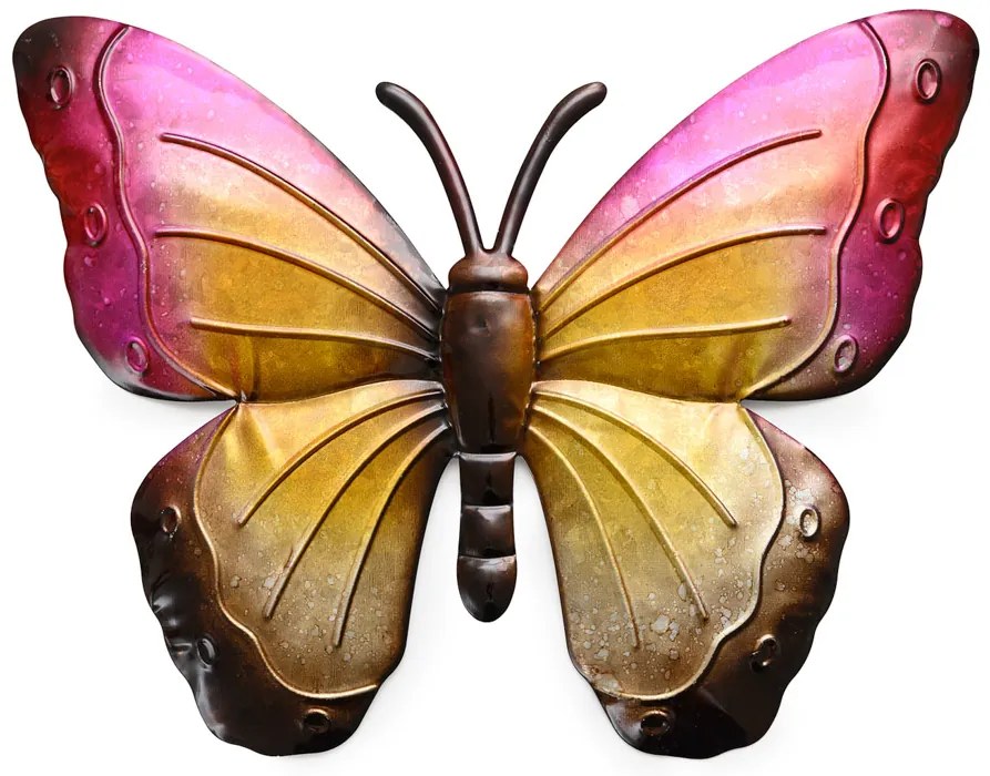 Nástenná kovová dekorácia motýľ BUTTERFLY 30 cm - viac farieb Farba: Fialová