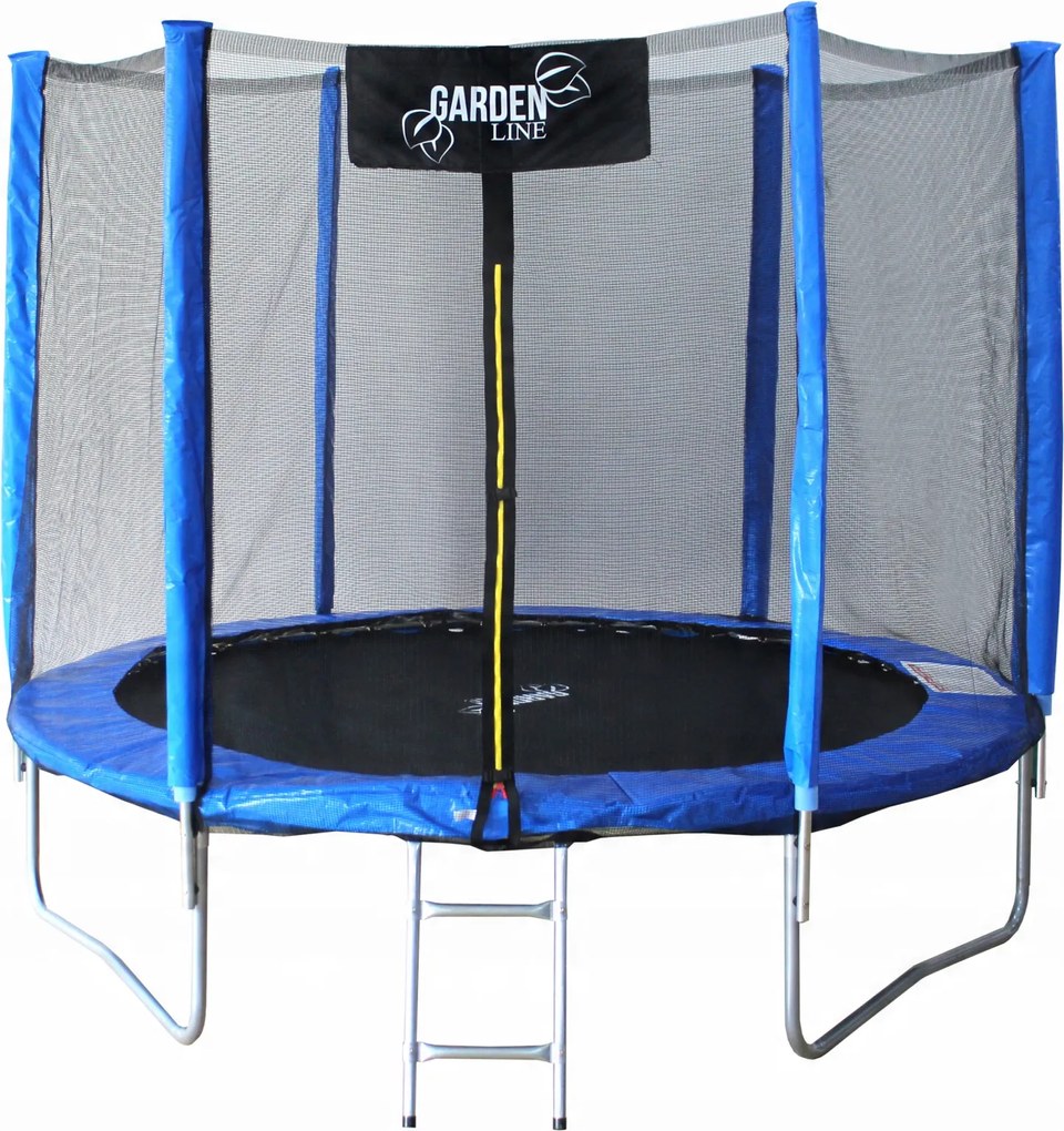 CH Trampolína s rebríkom a bezpečnostnou sieťou 312 cm - modrá