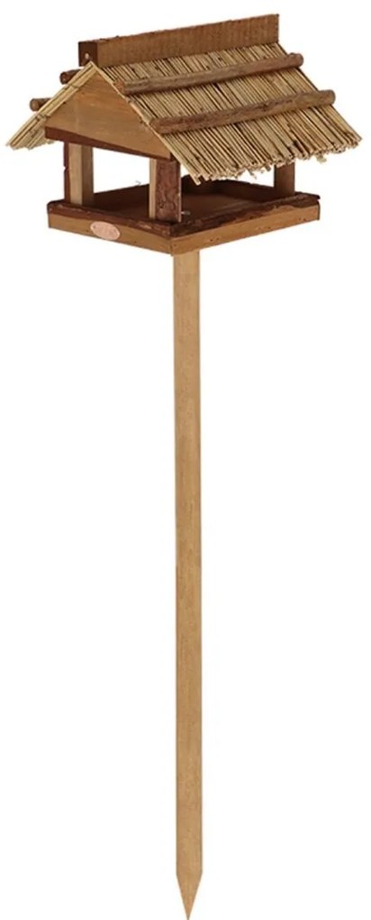 Zapichovacie kŕmidlo pre vtáky Lilly, 111x28,5x27 cm, drevo, hnedá