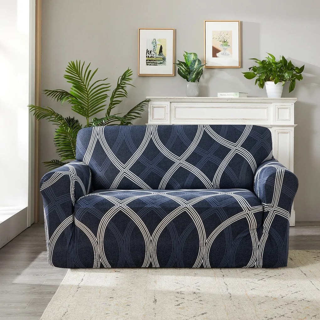 4Home Napínací poťah na sedačku Elegant modrá, 190-230 cm + obliečka na vankúšik zadarmo, 190-230 cm