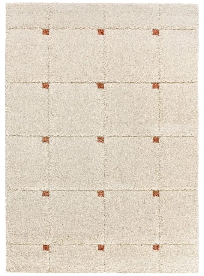 Koberec v tehlovej a krémovej farbe 133x190 cm Brenda – Universal