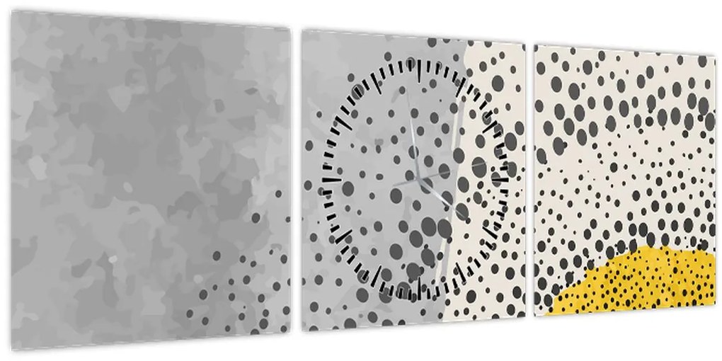 Obraz - Abstraktná maľba pláže N⁰3 (s hodinami) (90x30 cm)