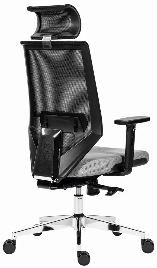 Kancelárska ergonomická stolička EDGE NET — sieť, sivá, nosnosť 150 kg