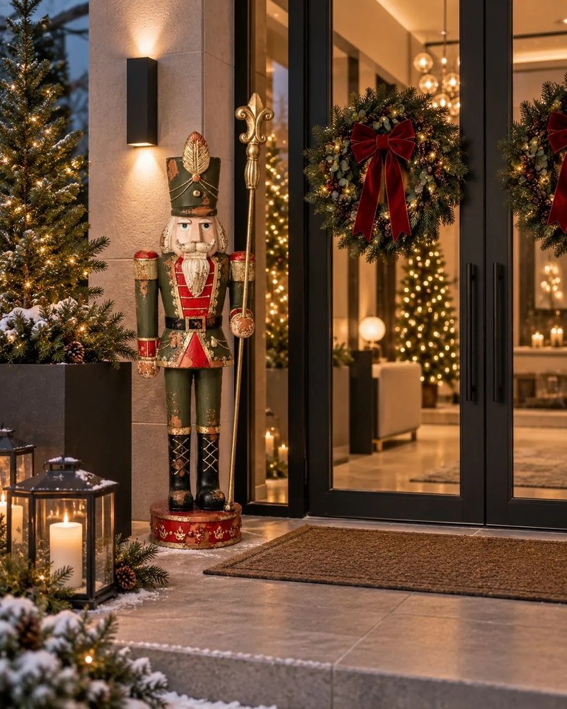 Vonkajšie vianočné dekorácie luskáčik Nutcracker – 39*30*131 cm