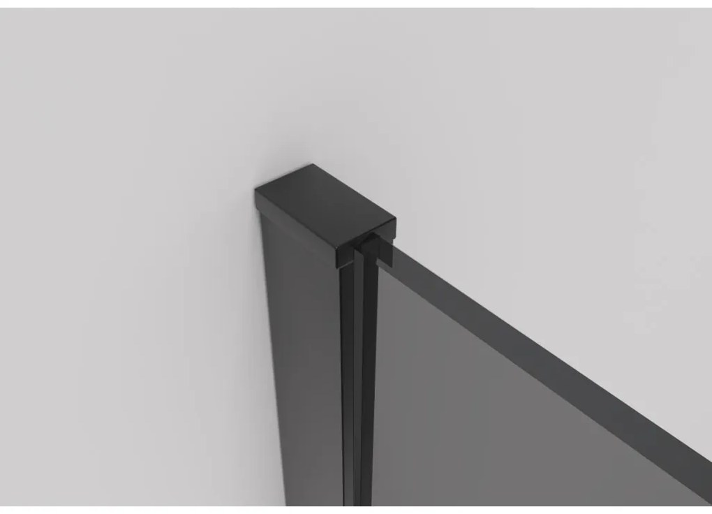 Cerano Onyx, sprchová zástena Walk-in 160x200 cm, 8mm šedé sklo, čierny profil, CER-CER-426601