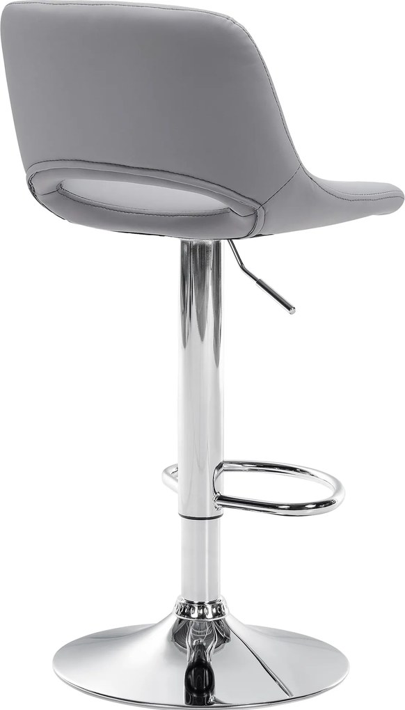 Barová stolička Camden - koženka, chróm rám - Sivá