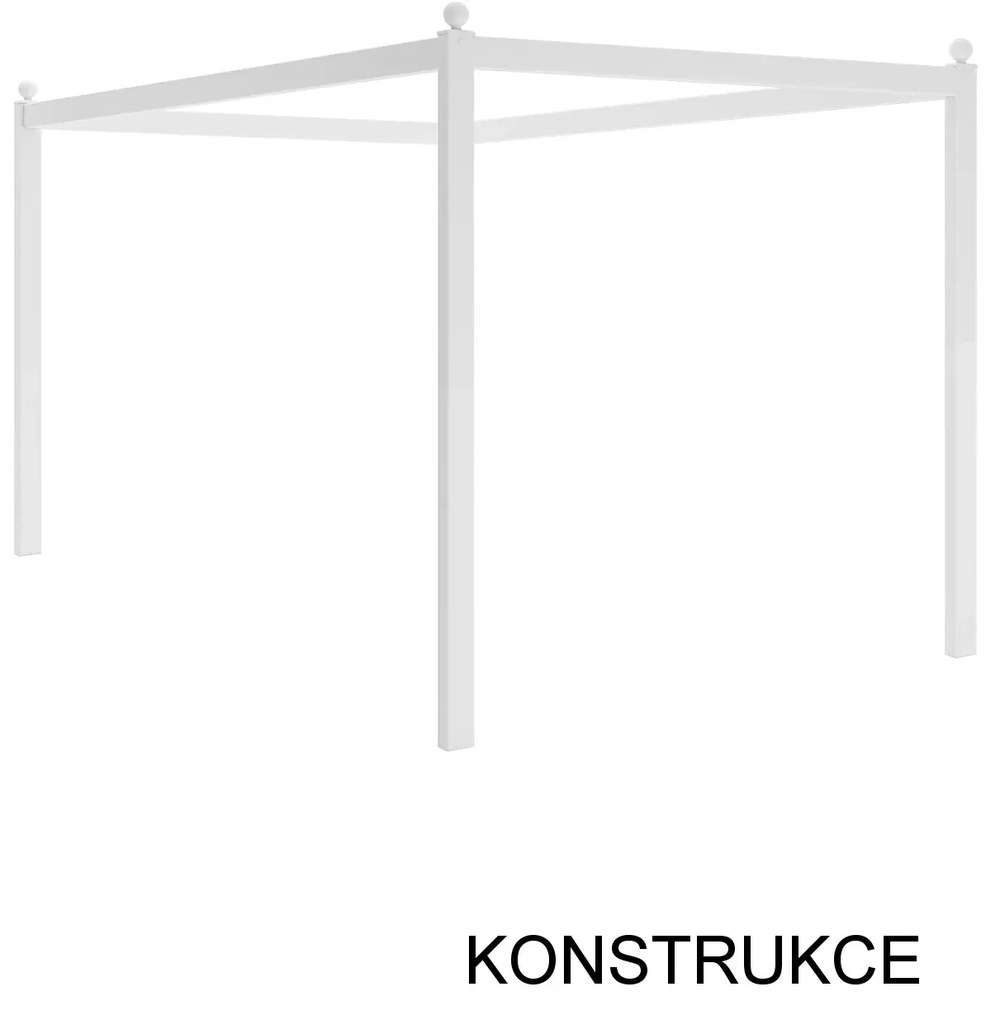 Posteľ 100x200cm s nebesami Ballerina - biela