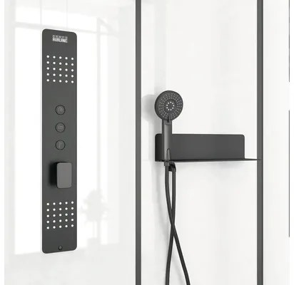 Sprchový box Aurlane Urban 2 115 x 90 x 215 cm čierny