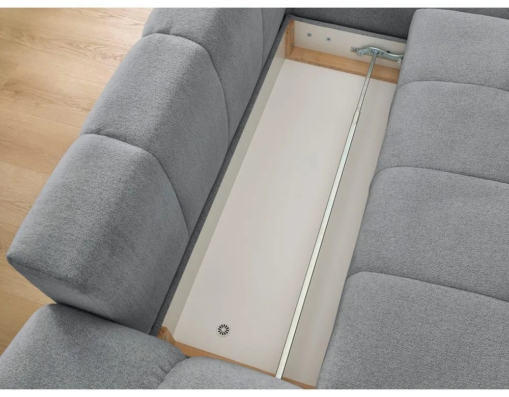 Tmavosivá ženilková rozkladacia/s úložným priestorom rohová pohovka (pravý roh/s leňoškou) Everest – Bobochic Paris