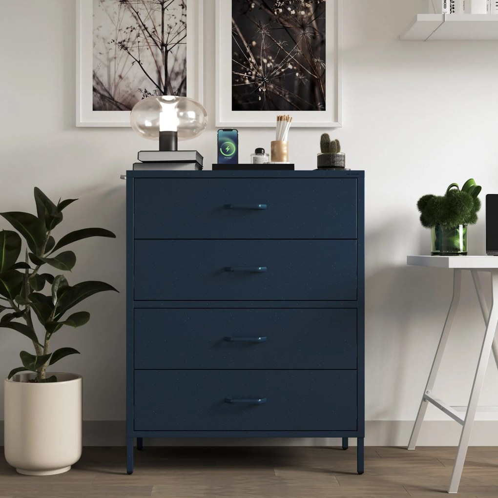 Komoda CARLA, 800 x 1015 x 400 mm, Modern: tmavomodrá farba