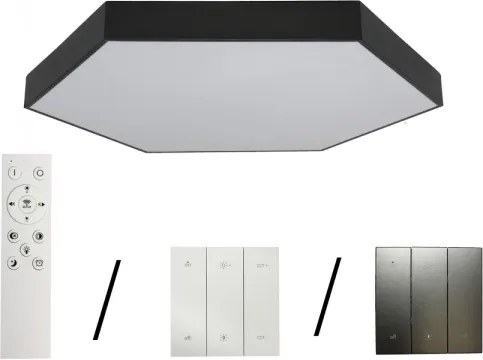 LED stropné svietidlo LED/200W/230V 3000/4000/6500K priemer 100 cm čierne