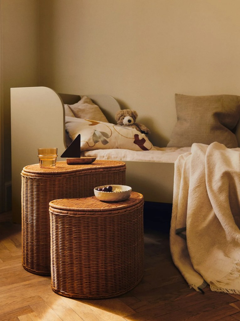 Ferm Living Úložný kôš s vekom Willora Braided Menší
