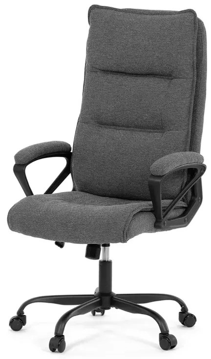 Kancelářské křeslo, šedá látka, kovový kříž, kolečka na tvrdé podlahy