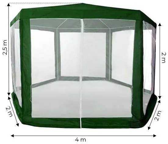 Bestent Záhradný altánok 2x2x2m s moskytierkou Green