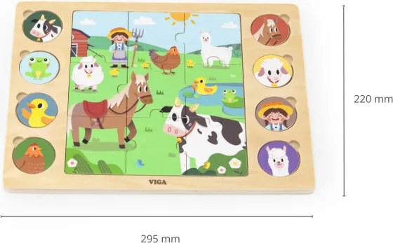 Puzzle na podložke Viga 44741 farma