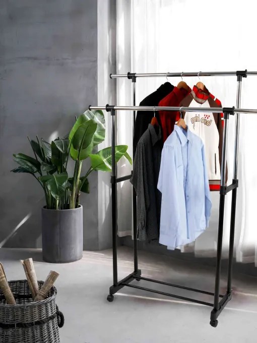 Vešiakový stojan na kolieskach OTTO BIS čierny