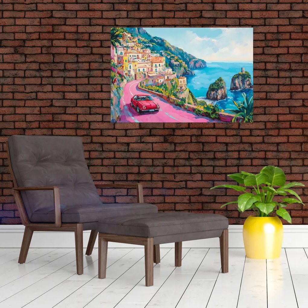 Obraz - Ružová cesta na pobreží (90x60 cm)