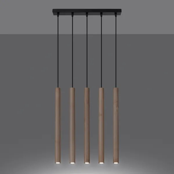 Sollux SL.1269 - Luster na lanku PASTELO 5xG9/8W/230V drevo