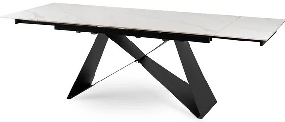 Rozkladací stôl ROCCO 160–240 cm Biely mramor / Čierna