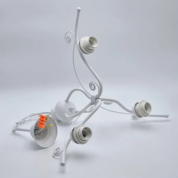 Luster na reťazi RETRO II 3xE27/60W/230V biela