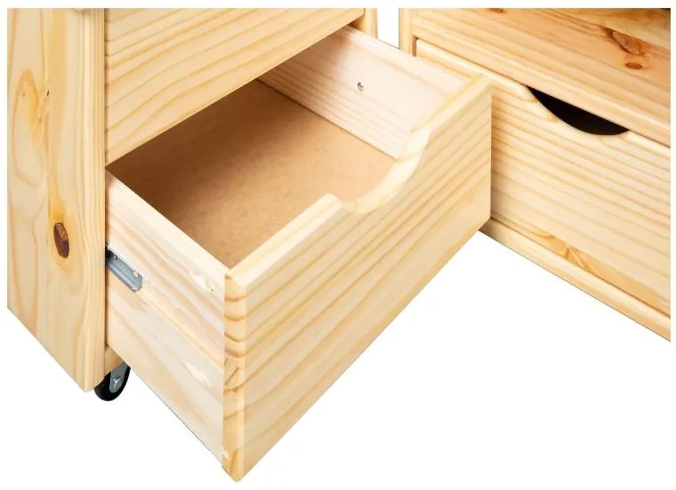 Inter Link Funkčná posteľ s 2 integrovanými nočnými stolíkmi (Claas – prírodná, 90 x 200 cm)  (100180021)