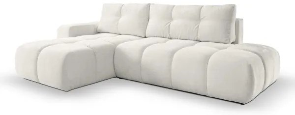 Rozkladacia rohová čalúnená sedacia súprava s úložným priestorom do L ALMADA ľavá béžová