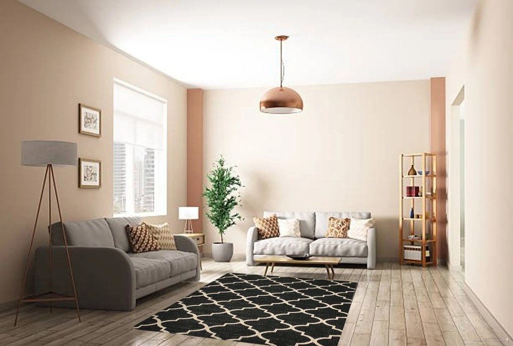 Berfin Dywany, Kusový koberec Lagos 1052 Dark Grey (Silver), 200x290, šedá, chodba / predsieň