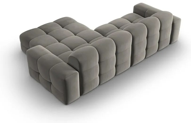 Sivá zamatová rohová pohovka (pravý roh) Kendal - Micadoni Home