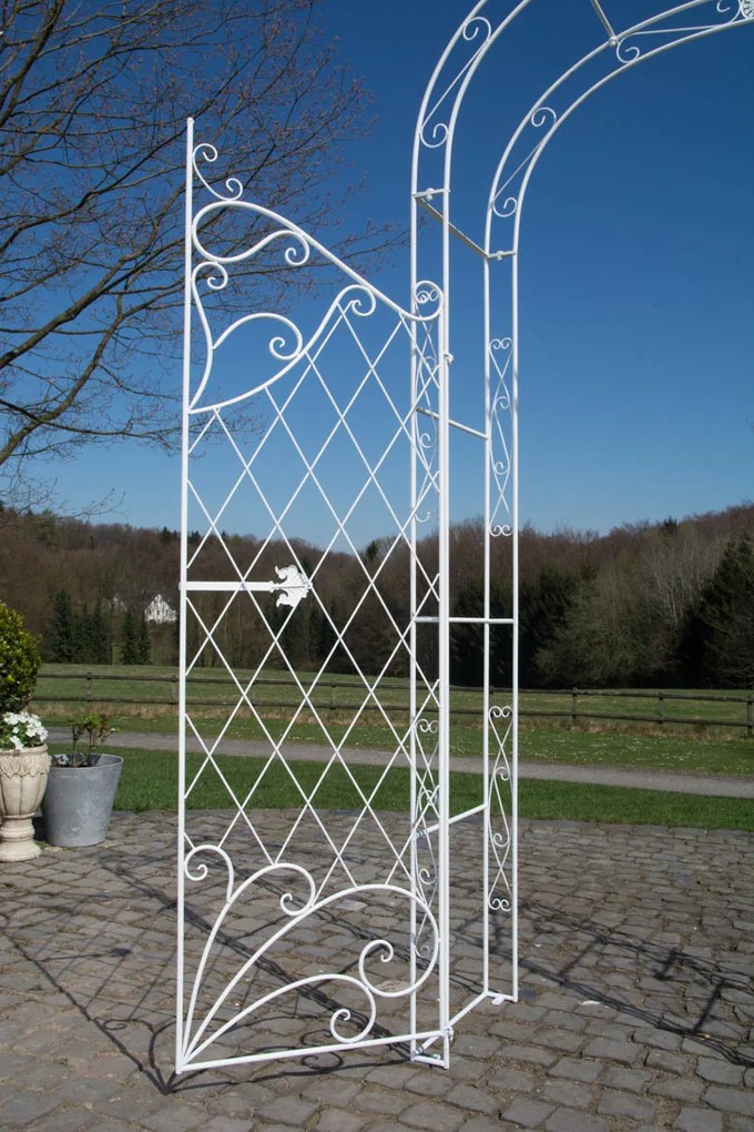 Oblúk na ruže Mel s bránkou - Biela