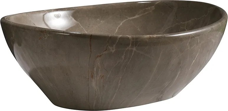 BPS-koupelny Keramické umývadlo na dosku HYD-LU-MAR8-405 40,5x30 cm, hnedý mramor