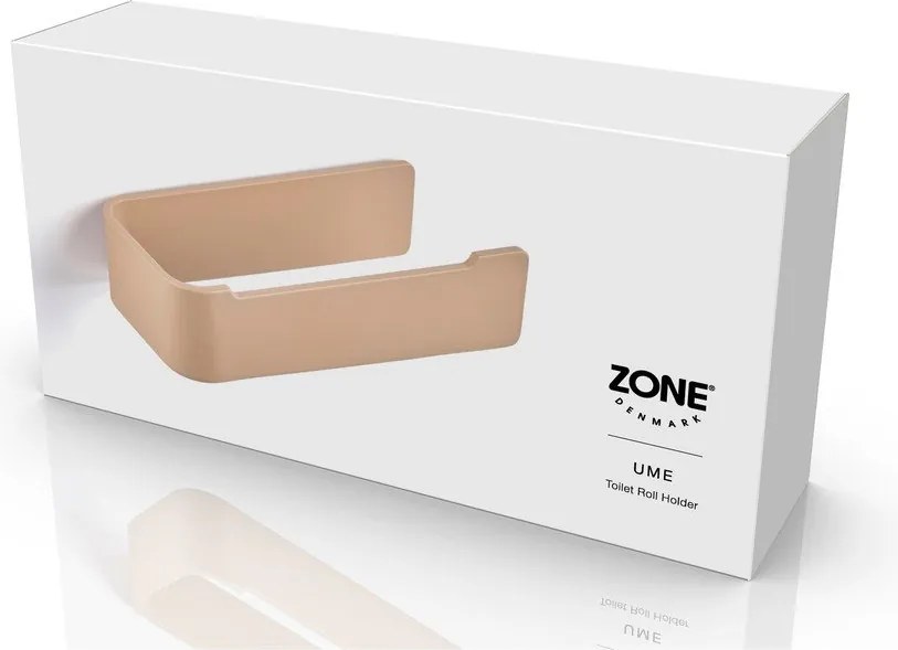 Béžový nástenný kovový držiak na toaletný papier Ume – Zone