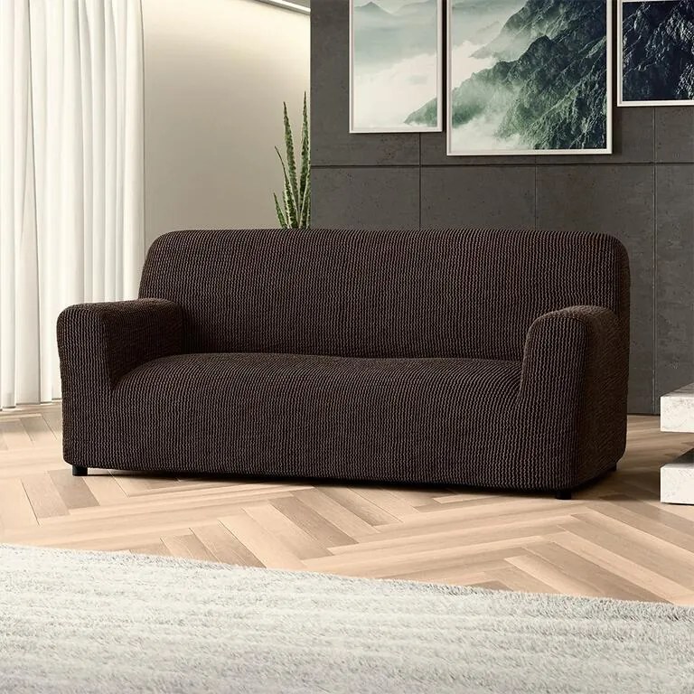 Bielastické poťahy COSTINA tabaková trojkreslo (š. 170 - 220 cm)