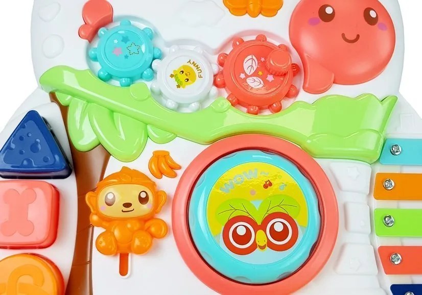 LEAN Toys Vzdelávacie detské chodítko s interaktívnym mikrofónom
