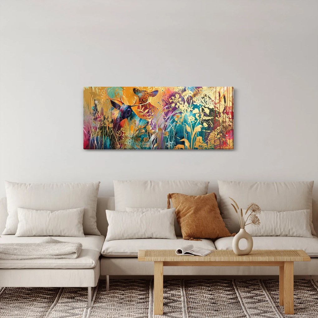 Obraz - Abstraktná maľba prírody (120x50 cm)