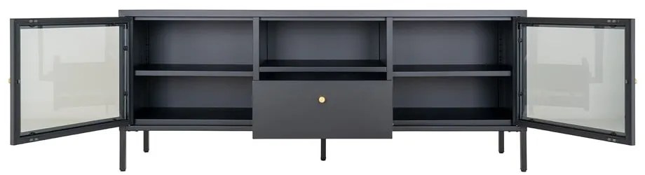 Čierny kovový TV stolík 150x60x35 cm Dalby – House Nordic