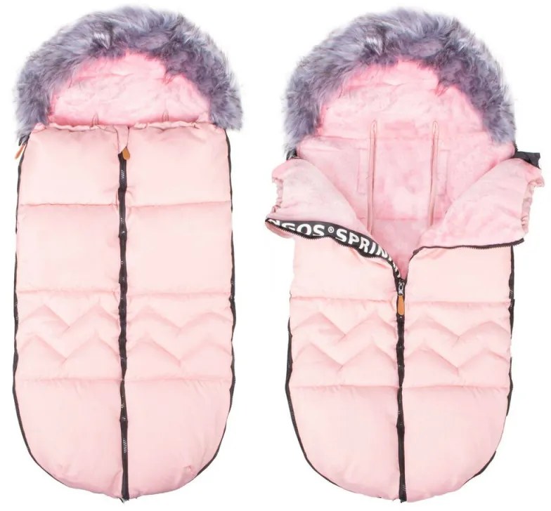 SPRINGOS Zimný fusak s kožúškom 4v1 SPRINGOS FLUFFY ružový