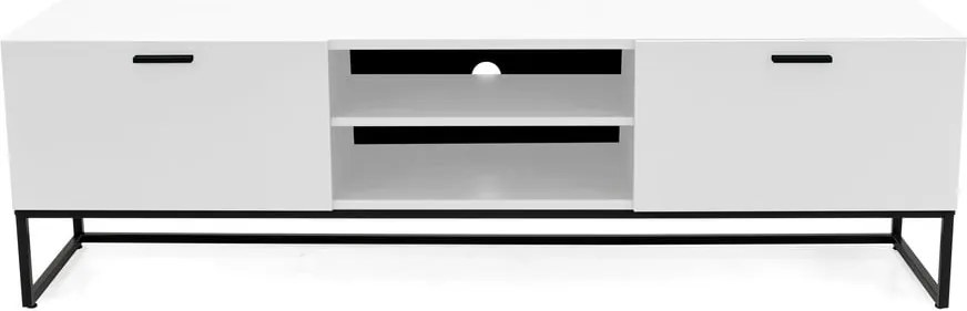 Biely TV stolík s čiernymi kovovými nohami Tenzo Mello