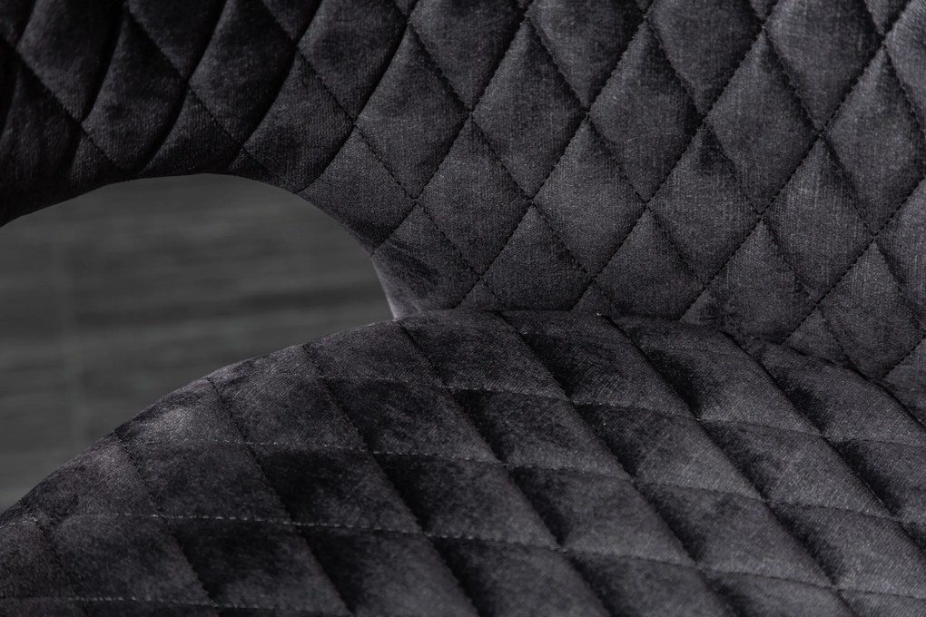 Stolička Paris dekoračné prešívanie zamatovo šedá