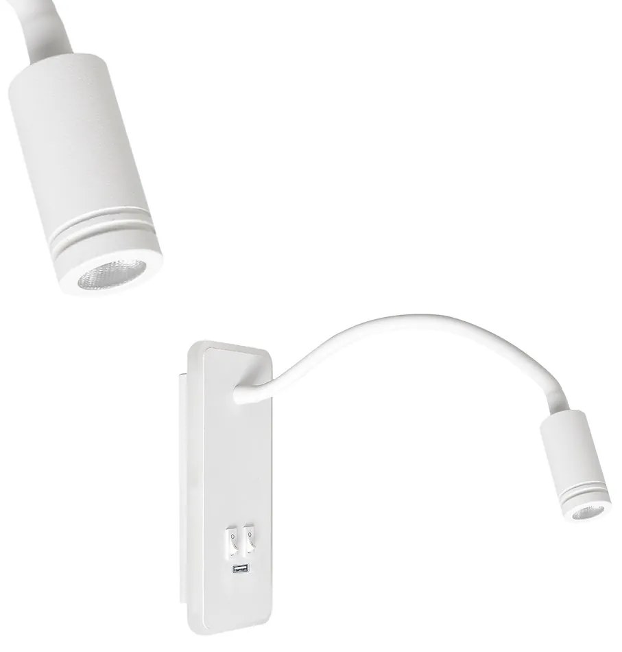 Nástenné LED svietidlo Base, 1x LED 8+2w, 4000k, w, vypínač