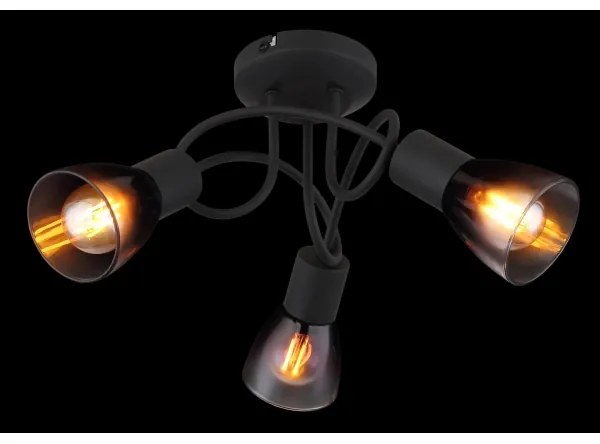 Globo 54312-3D - Prisadený luster SATELLA 3xE14/25W/230V čierna