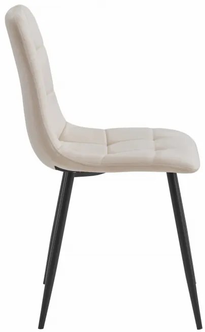 Set štyroch jedálenských stoličiek KARA béžové / čierne nohy (4ks)