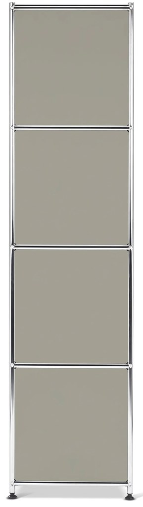 Kovová vešiaková stena »CN3« s 2 výklopnými priečinkami a 2 zásuvkami, svetlosivá